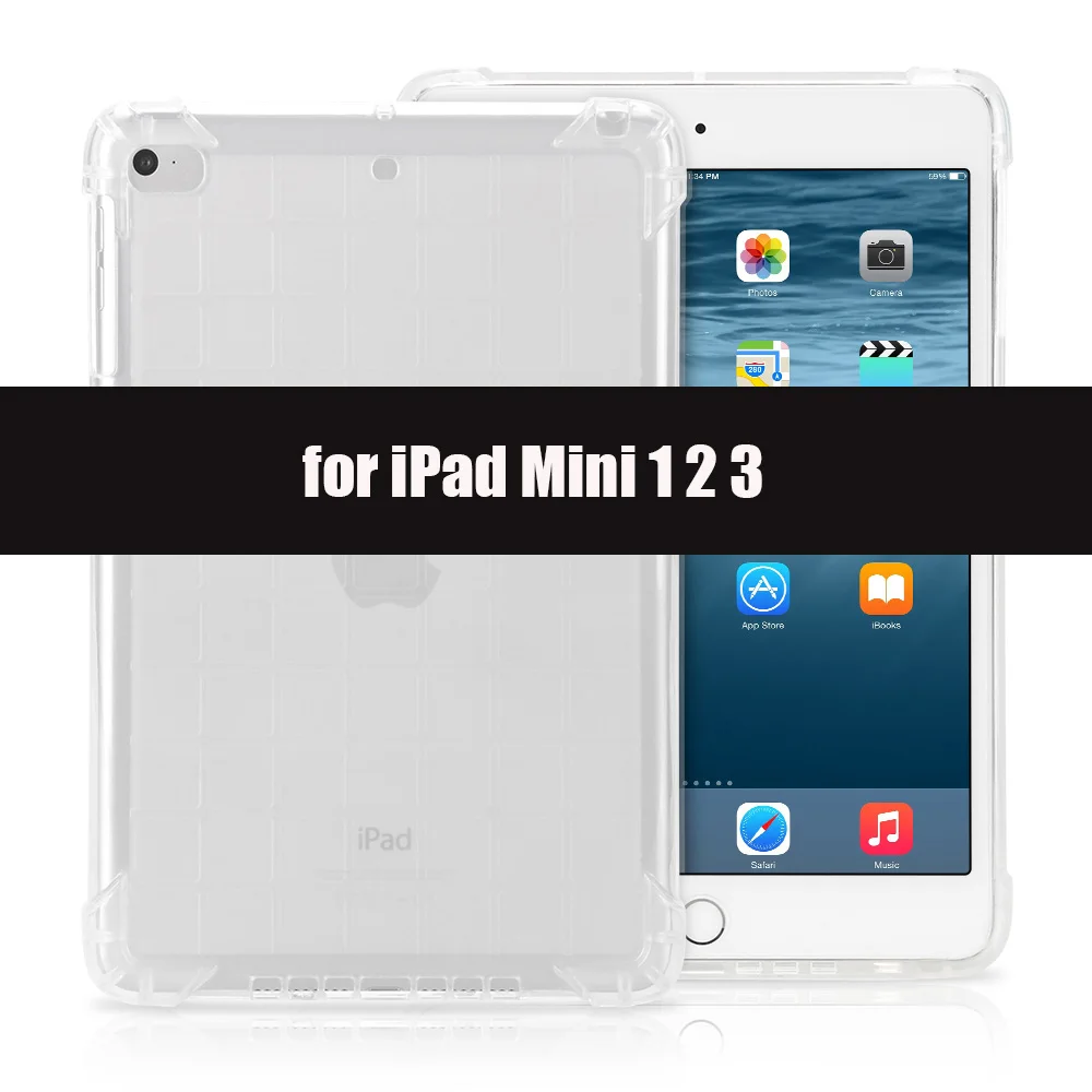 Противоударный силиконовый чехол для iPad mini 1 2 3 4 5 Чехол Мягкий ТПУ прозрачный защитный чехол для iPad mini 7,9 дюймов - Цвет: White-123