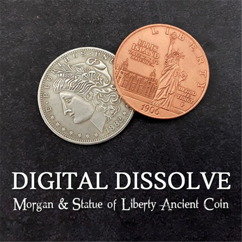 

Digital Dissolve (Morgan & Statue of Liberty Ancient Coin) Magic Tricks Close Up Magia Mentalism Gimmick Props Coin Magie