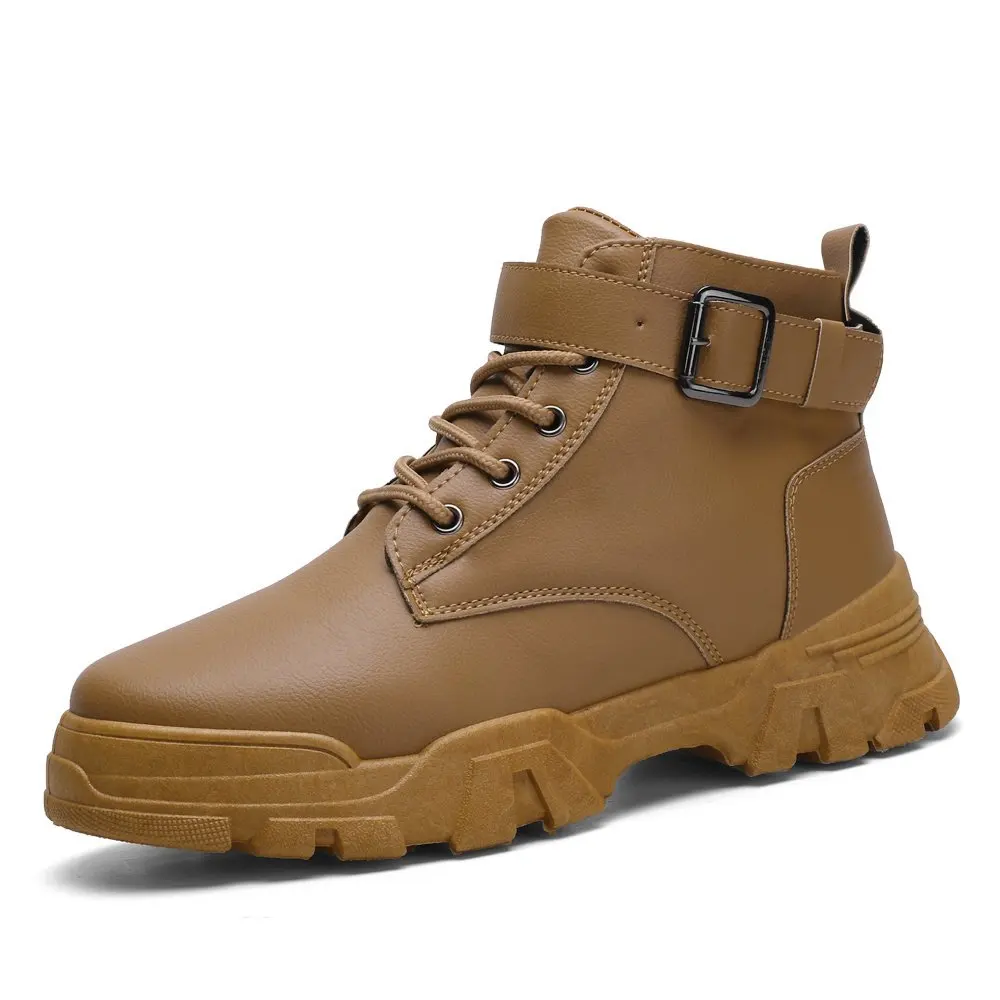 

Men Boots Anti-Skidding Leather Shoes Men Popular Comfy Spring Autumn Men Shoes Snow Boots Durable Outsole MB36