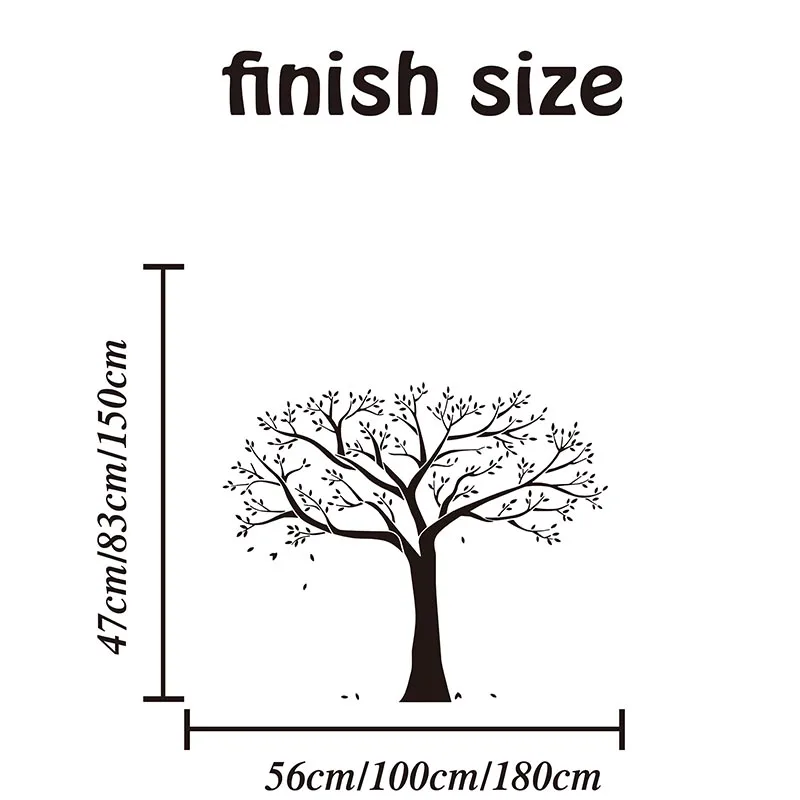 Giant Family Tree Wall Sticker Kids Room Bedroom Jungle Forest Tree Branch Photo Wall Decal Playroom Vinyl Home Decor (1)