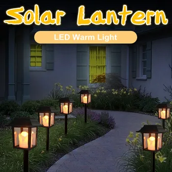

Portable Waterproof Outdoor Solar Power Lawn Lamps LED Lantern Light Garden Path Landscape Decoration Lights With Ground Stake