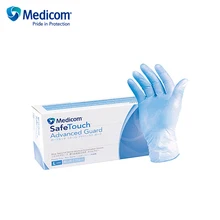 Одноразовые перчатки из нитрилового латекса, утолщенные перчатки для экспериментов, кислотных и щелочных инспекций, страховые Medicom