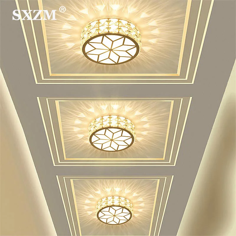 Современный коридор потолочный светильник Проходная веранда освещение вниз Кристалл поверхностного монтажа светодиодный потолочный светильник для гостиной спальни