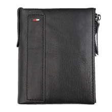 New Style Men's Wallet Genuine Leather Large Capacity Card Holder Cowhide Male Wallet Small Bifold Coin Purse Short Money Pouch