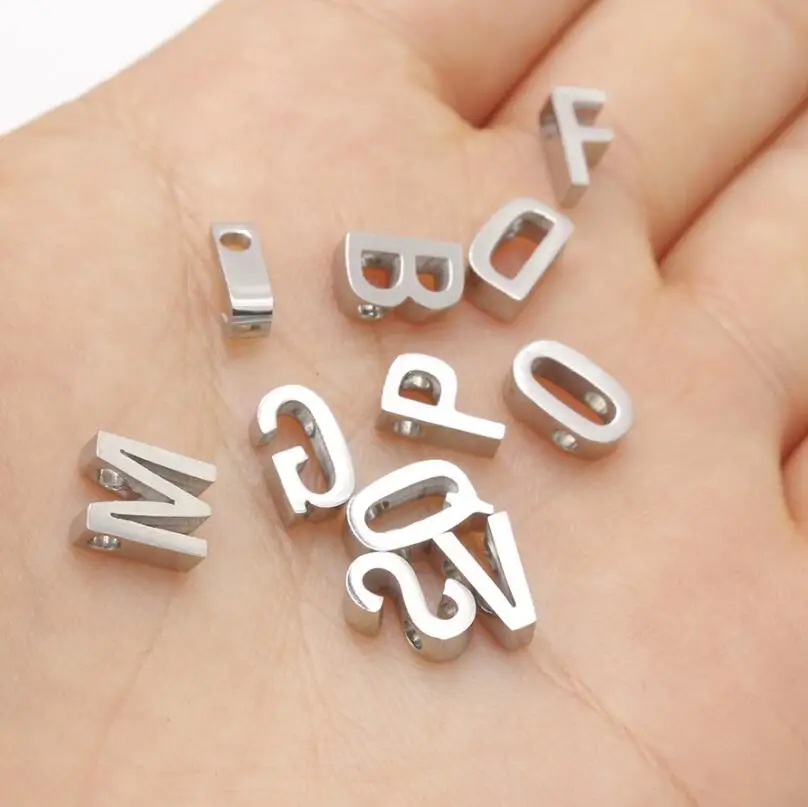 thumbnail image 1 of SMJEL-dijes de acero inoxidable con letras de A-Z, dijes iniciales del alfabeto, colgantes para pulsera, collar, fabricación de manualidades, accesorios DIY, 1 of 2