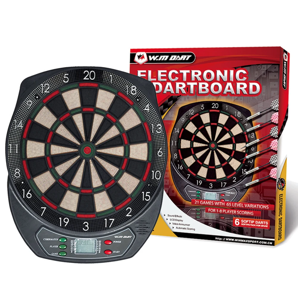 WINMAX Professional Electronic Dart Board Set With LCD Display 21 Games Automatic Scoring Dartboard Sports Game Entertainment