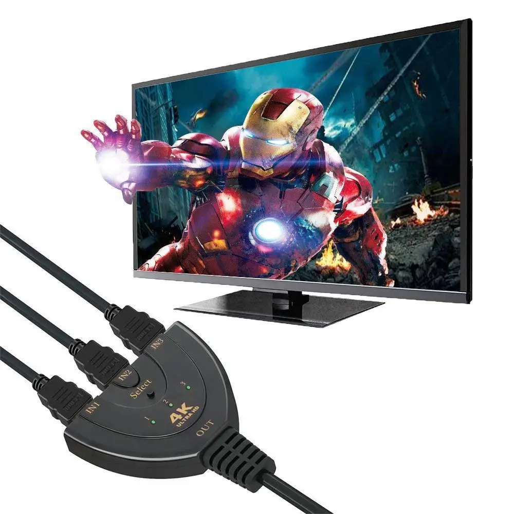 HDMI переключатель 3 порта 4K в 1 выход с высокоскоростным переключателем