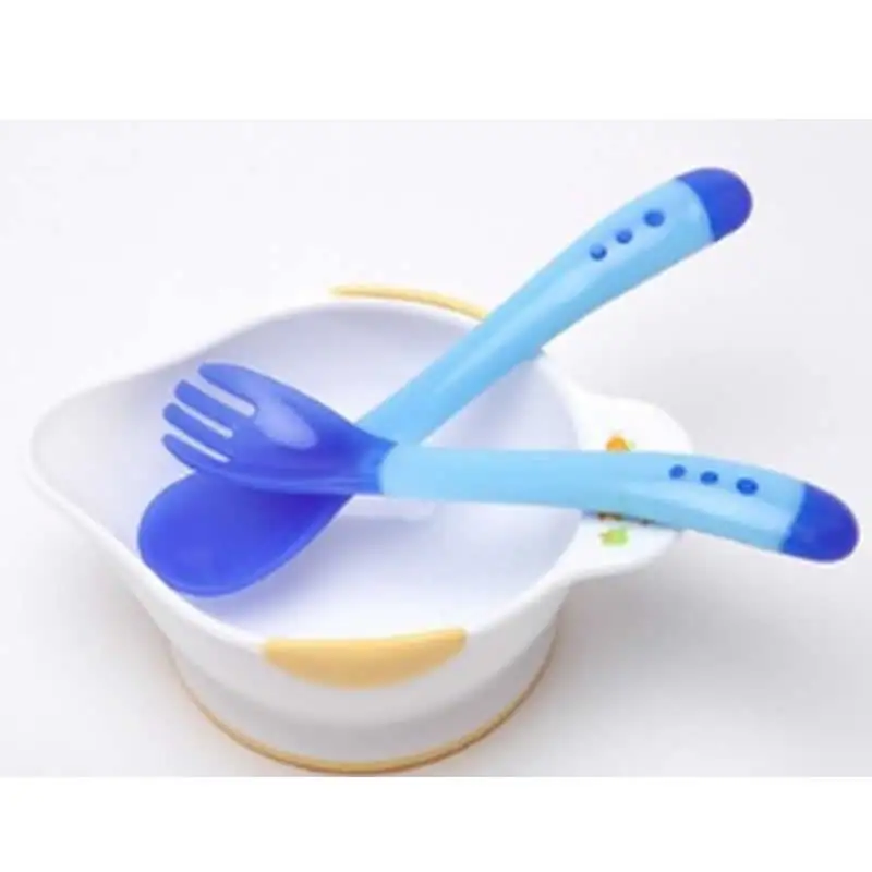 

Baby Safety Temperature Sensing Kids Children Flatware Feeding Spoons Baby Temperature Spoon Medicine Baby Silicon Spoon