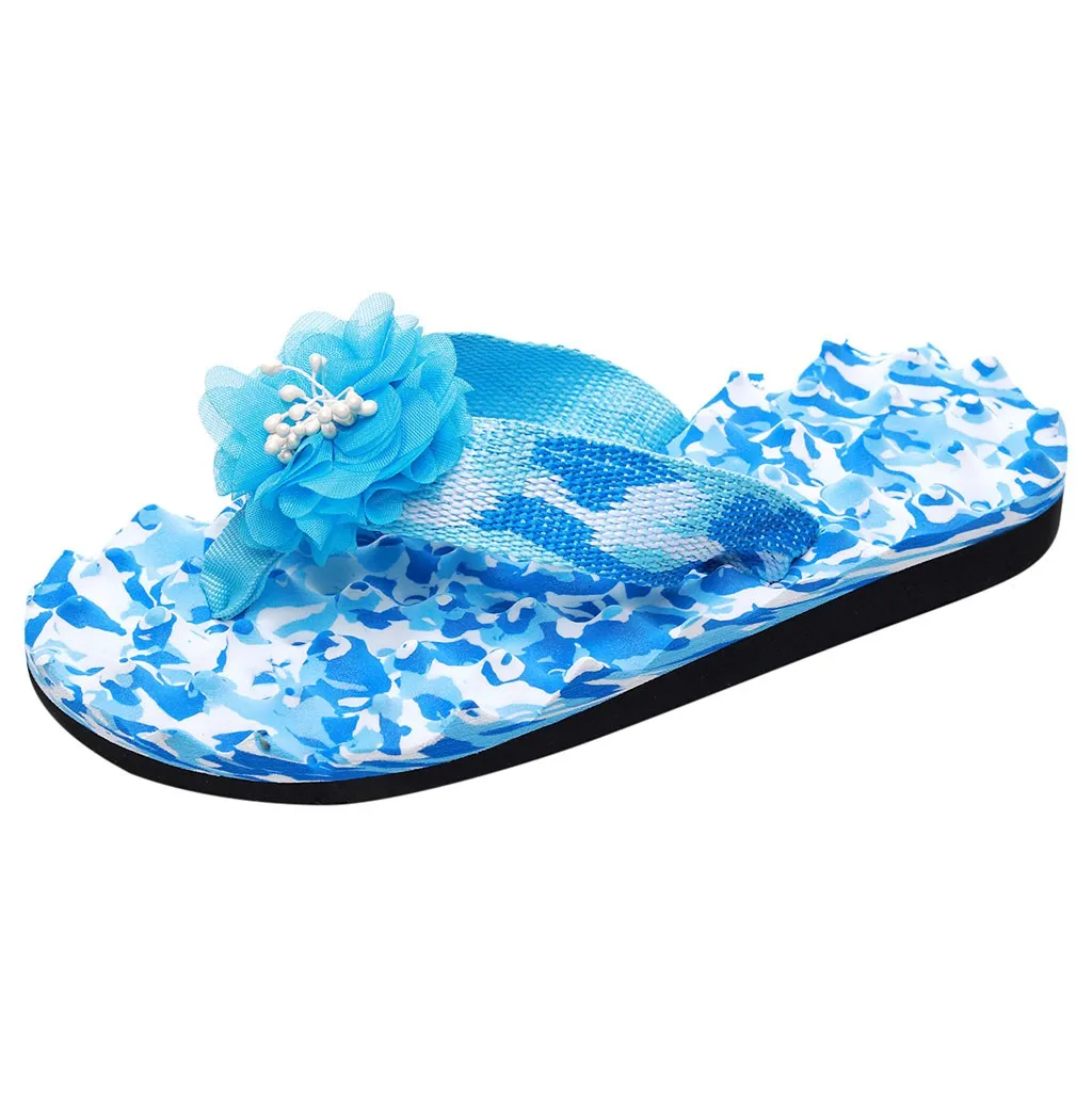 Летние сандалии; шлепанцы; пляжная обувь; сандалии; домашние и уличные шлепанцы; Вьетнамки; обувь на плоской подошве; дышащая обувь; коллекция года; Летние вьетнамки - Цвет: Blue1