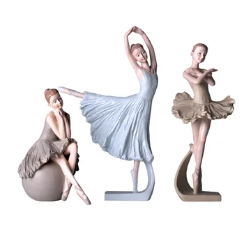 

Resin Dancing Girl Vintage Home Decor Ballerina Statues Desktop Ornament Dancer Ballet Figurines for Birthday Christmas Gift