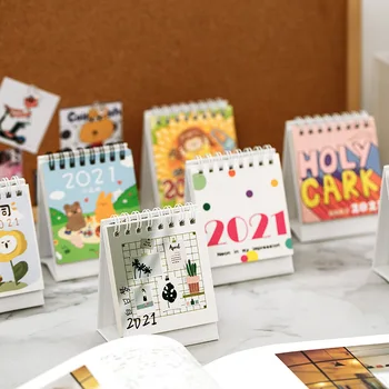 

2021 Creative Ins Mini Desk Calendar DIY Portable Desk Calendars Daily Schedule Planner With Stickers, 2021.1-2021.12