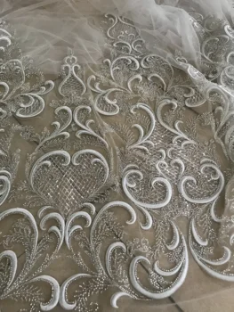 

Super quality embroidered tulle lace fabric for wedding dress ZH-1088814 Nigerian french tulle lace fabric
