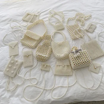 

Mini Pearl Bag Handmade Vintage Eva Beaded Fashion Banquet Party Shoulder Bag Female Wedding Bags Luxury Women'S Coin Purse