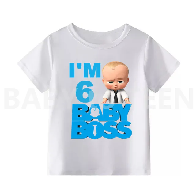 2019 Baby Boss Birthday Number 1-10 Cartoon T-shirt Boys Girls Funny T Shirt Children Summer Tops Kids Clothes F