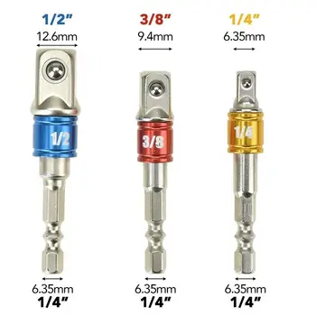 

7pcs/Set Extension Rod Reduction Sleeve Cordless Screwdriver Adapter Wrench Tool