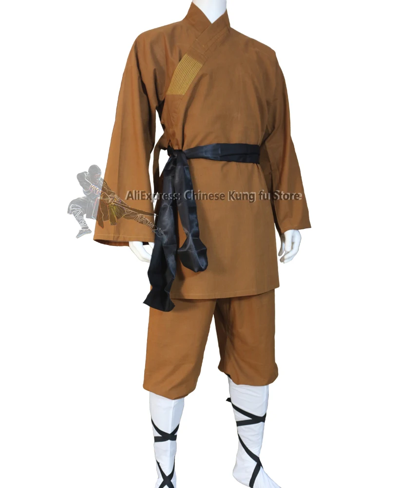 Traje de Kung fu de monje Shaolin de algodón de alta calidad, uniforme de Wing Chun, Tai chi, Wushu, ropa de entrenamiento de artes marciales