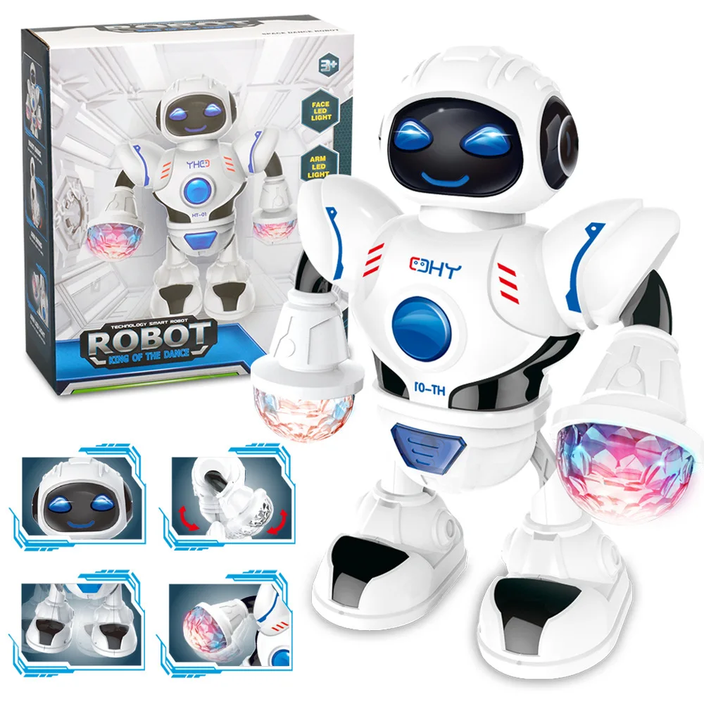 

Electric Dancing Robot with LED Light Music Children'S Educational Toy Dancer Robot Stall Supply of Goods