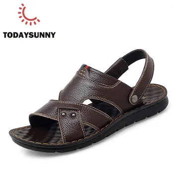 

Classic Beach Sandals Men Comfortable Summer Genuine Leather Sandals Slippers Breathable Roman Gladiator Sandalias Zapatos Hombr