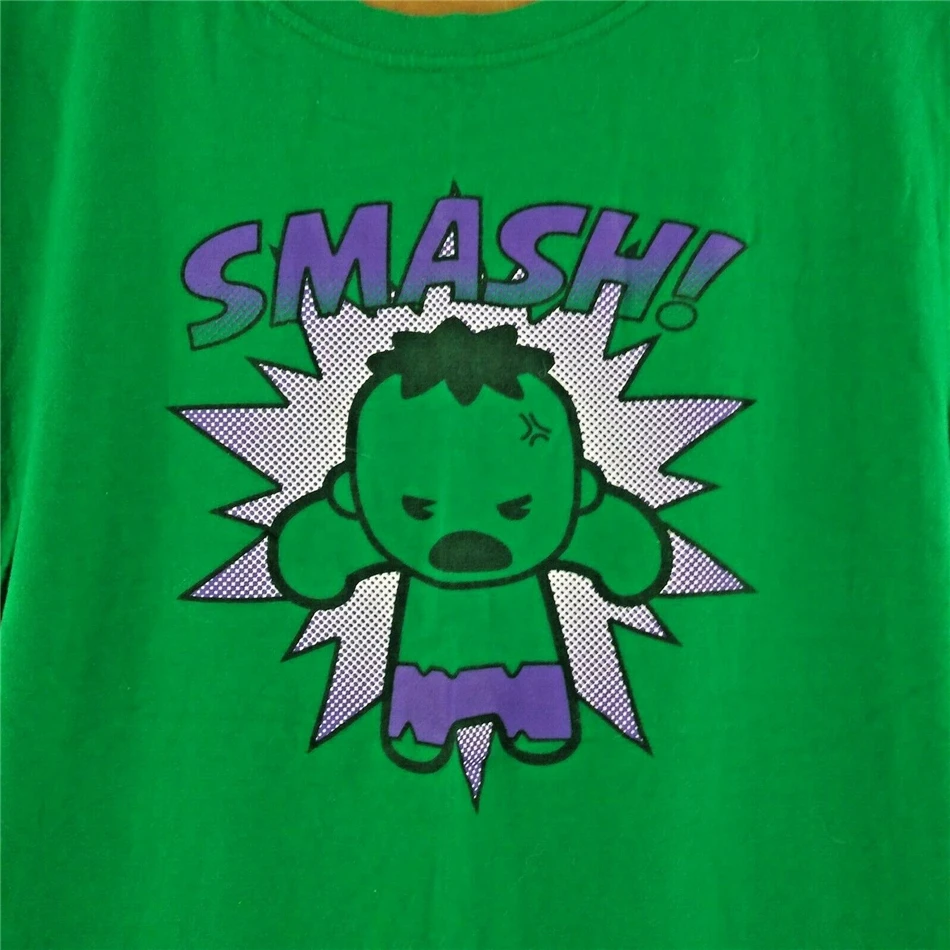 Marvel Мужская Xl зеленая Халк Smash милая маленькая футболка с коротким рукавом Euc
