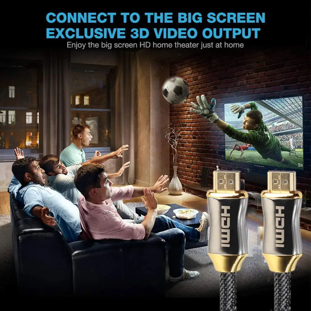 Премиум BRAIDE 2,0 HDMI кабель Ультра HD TV 4K кабель для hd-тв ЖК экрана проектор для ноутбука компьютер HDMI разделитель, сплиттер 1 м 2 м 3m5m 10 м