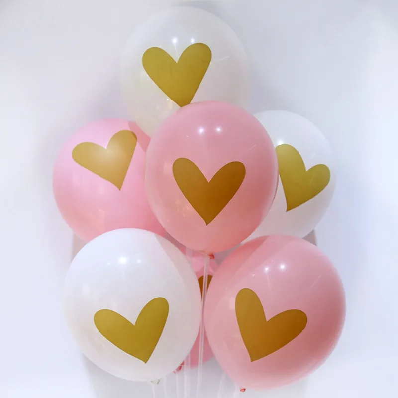 as picture 10 шт. 10 дюймов воздушный шар в форме сердца I love you принт Декор из латекса поставки С Днем Рождения шар на День святого Валентина Свадебная вечеринка - Цвет: as picture