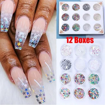 

12Pcs/Set 3d Nail Art Decorations Nail Art Decorations Rhinestones Crystals for Fake Nails Jewelry Accesoires Supplies Manicure