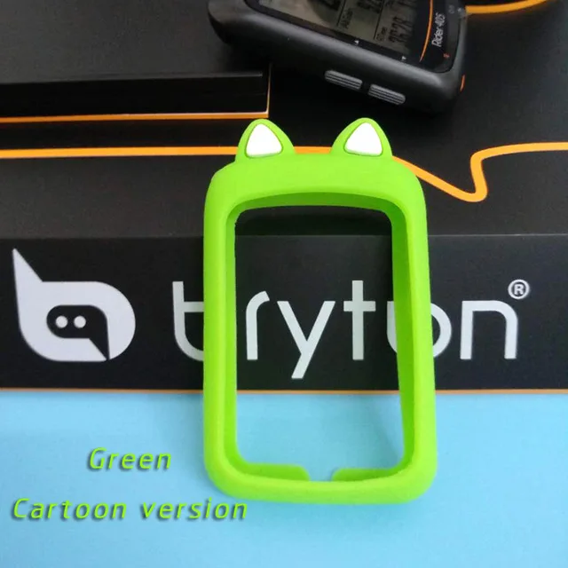 Велосипедный компьютер силиконовый чехол мультяшная Резина защитный чехол с HD пленка защита Водонепроницаемый для Bryton 405 410 450 - Цвет: Cartoon Green