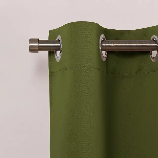 NICETOWN Blackout Tier Valance Curtain Thermal Insulated  Grommet Top Curtain Panel with Eyelets for Kitchen Half Window ,1Pair Olive