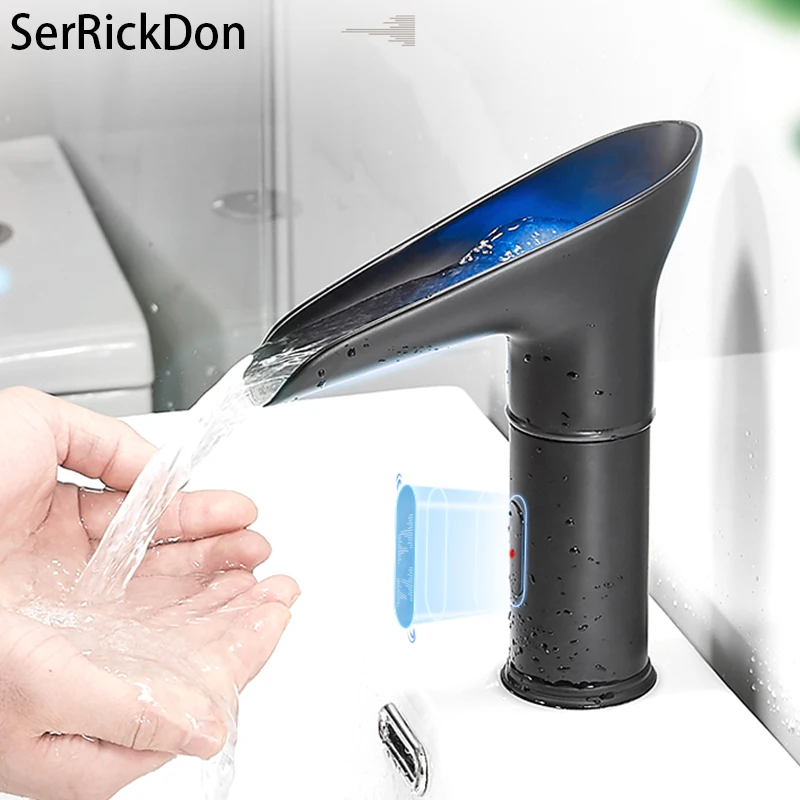 

Fast Shipping LED Basin Faucet Electric Automatic Sensor Faucet Touchless Sink Basin Hot And Cold Water Mixer Taps Crane