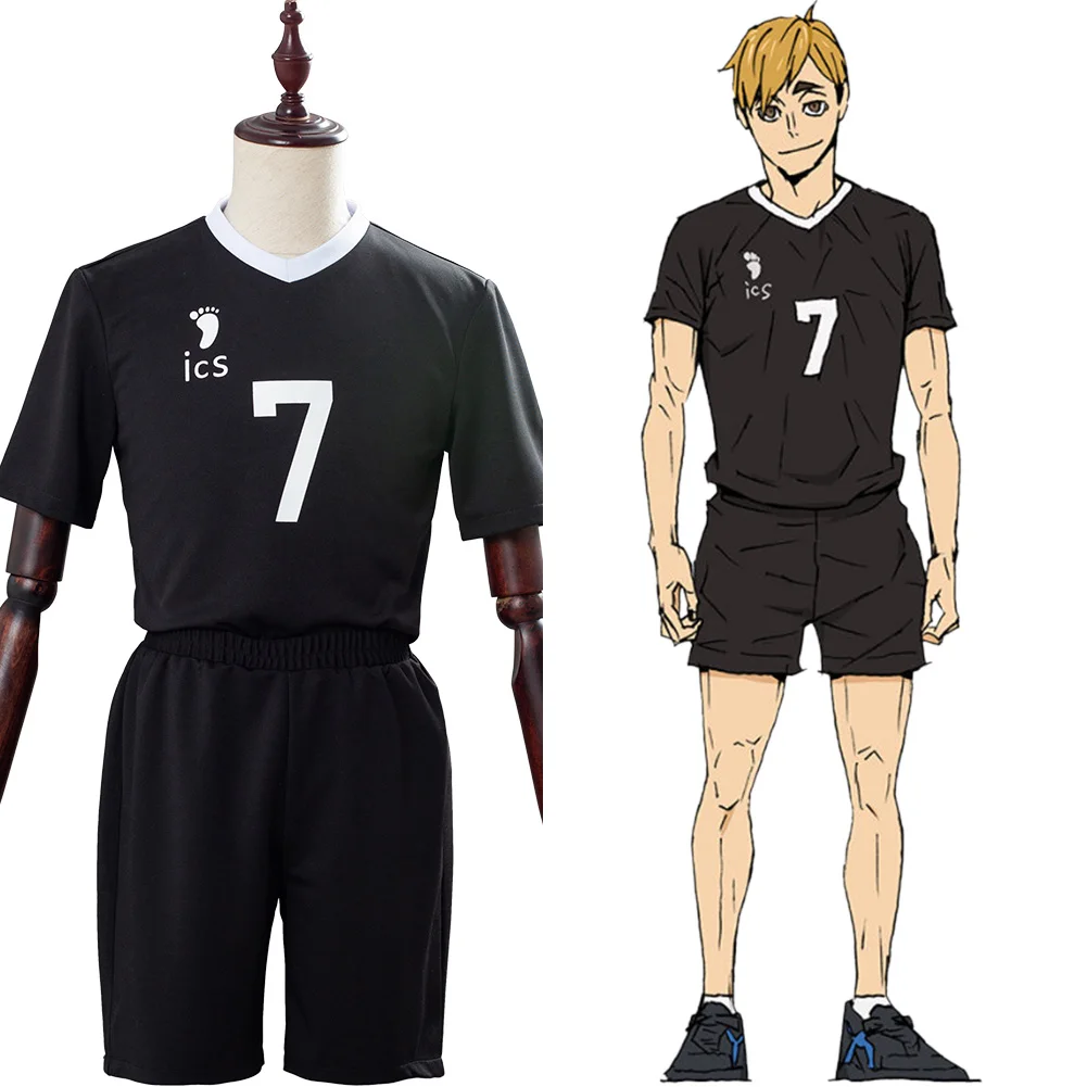Haikyu! Haikyuu! Miya Atsumu костюм для косплея черный топ и брюки ежедневный карнавальный на