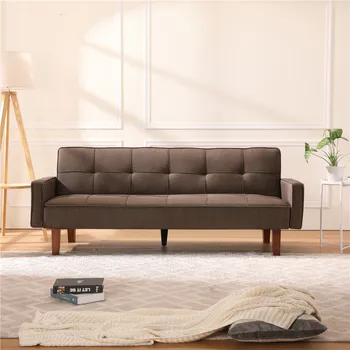 

Adjustable Sofa Bed For Living Room Brown Sofa Home Furniture Fast Shipping Ship Form US Warehouse Soft