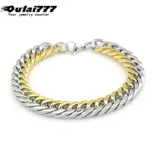 Мужской браслет из нержавеющей стали, подарки для мужчин, друзей, кубинских звеньев, цепочка на руку, аксессуары, мужские браслеты в стиле хиппи, рок