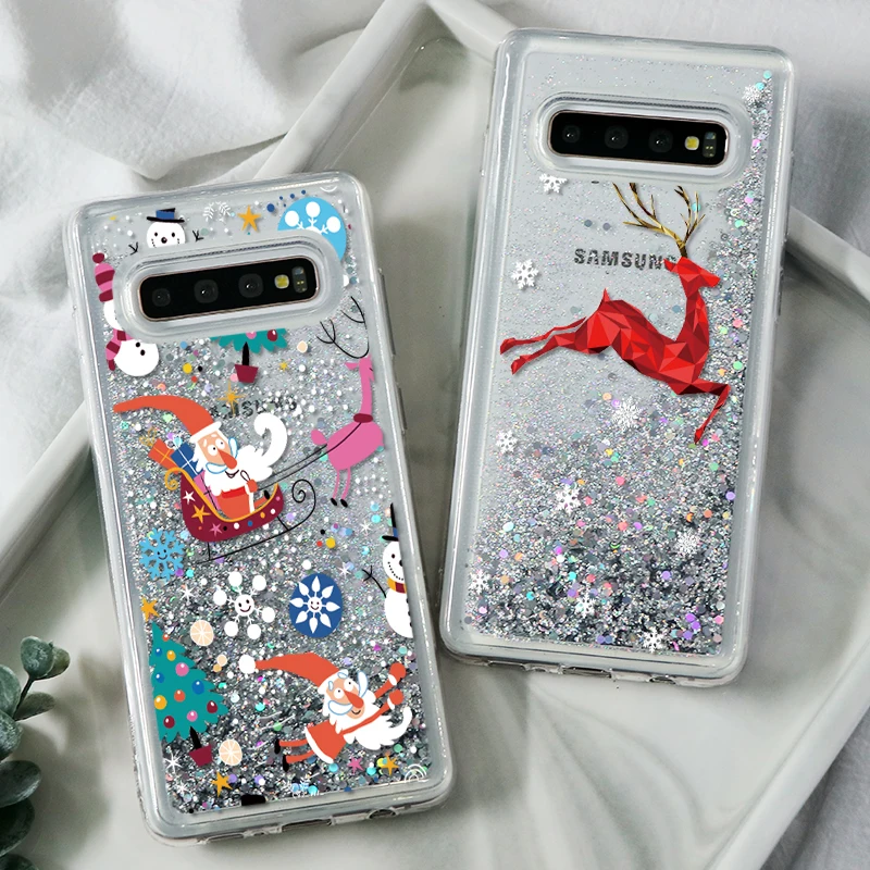 Зимний блестящий песок чехол для samsung Galaxy S10 S9 S8 Plus A50 A7 A9 A6 Plus Note 8 9 с блестящими блестками для девочек