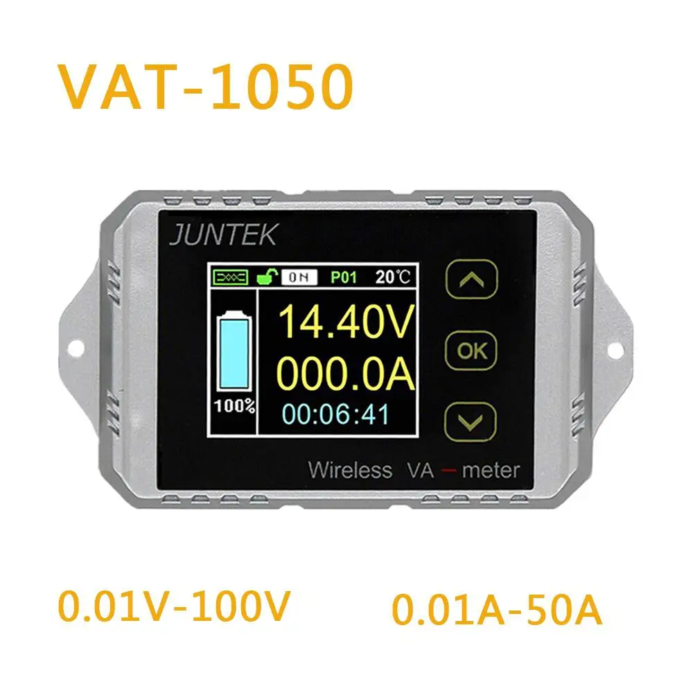 Беспроводной измеритель напряжения и тока VAT1050 100 В 50 А для мониторинга
