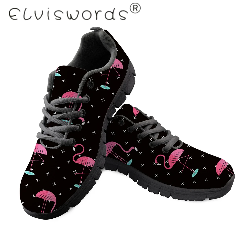 

ELVISWORDS New Men Shoes Animal bird monkey dog patttern Black Lace-up cusual Sneakers for men male running shoes tenis masculin