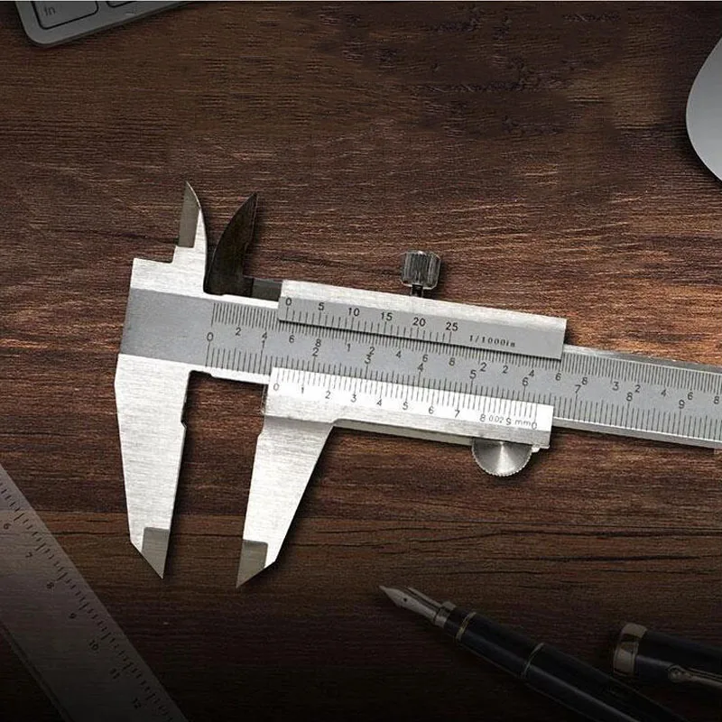 150mm Mechanical Vernier Caliper Male And Female Double System Stainless Steel Caliper Measuring Instrument DIY Woodworking Tool