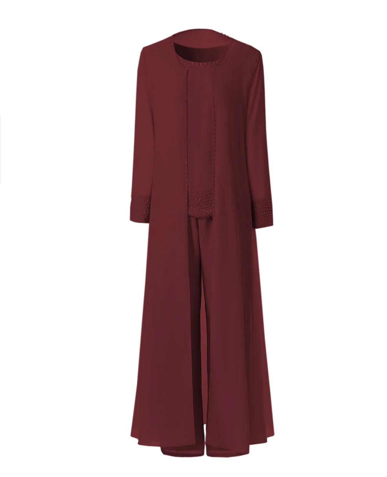 Burgundy Комплект из 3 предметов: платье для матери невесты с бисером и штаны; костюм с курткой длиной до щиколотки; наряд для свадьбы; SL-M08 для жениха-мусульманка - Цвет: Burgundy