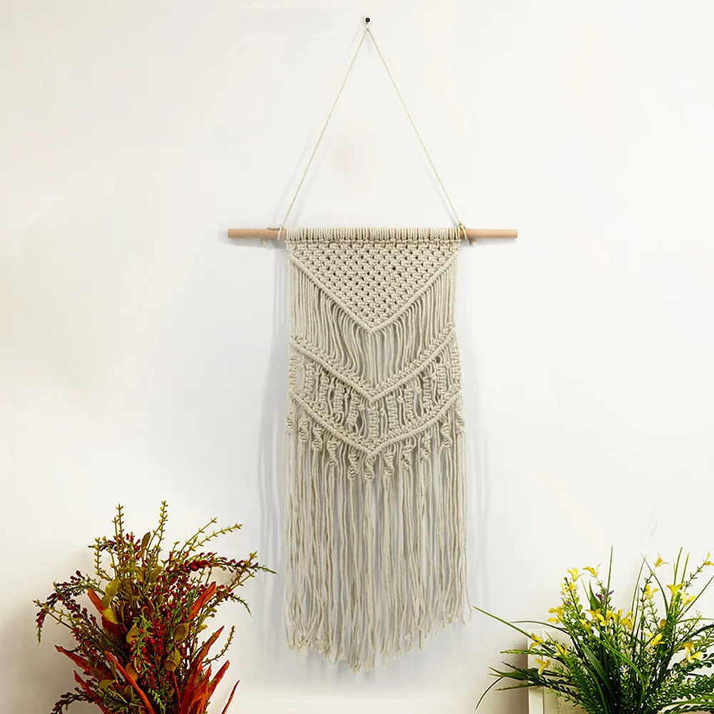 

70X50CM Macrame Wall Art Handmade Cotton Wall Hanging Tapestry Bohemian Tapestries Hanging Home Decoration Best Gift Wall Carpet