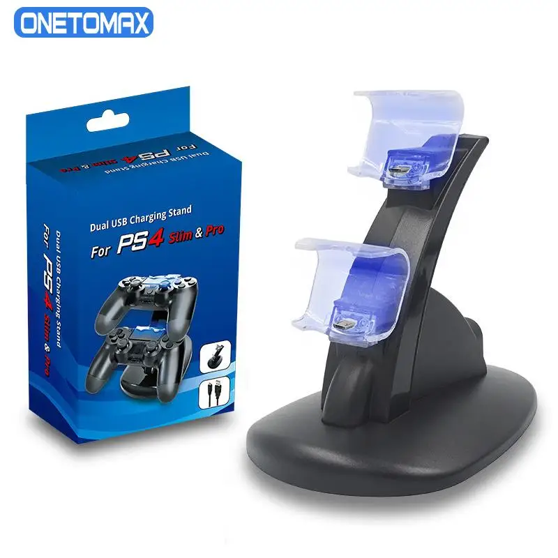 For PS4 Game Controller Dual USB Charging Stand Handle Charge Dock Station for PlayStation 4 pro