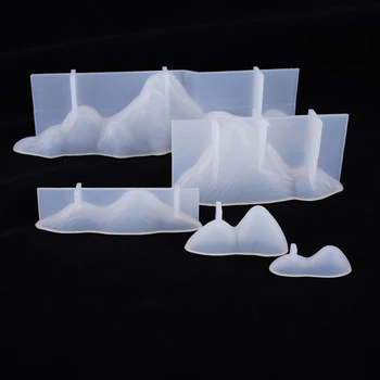 

5Pcs Transparent Silicone Rockery DIY Terrace Island Mountain Mold Jewelry Epoxy Resin Dried Flower Decoration Craft