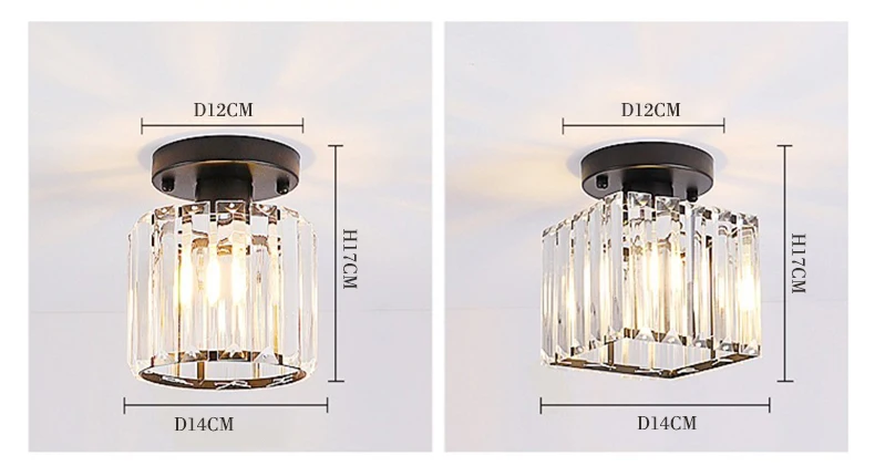 Nordic crystal ceiling light for aisle, corridor entrance, balcony, cloakroom,  luxury crystal small ceiling lamp hanging lights