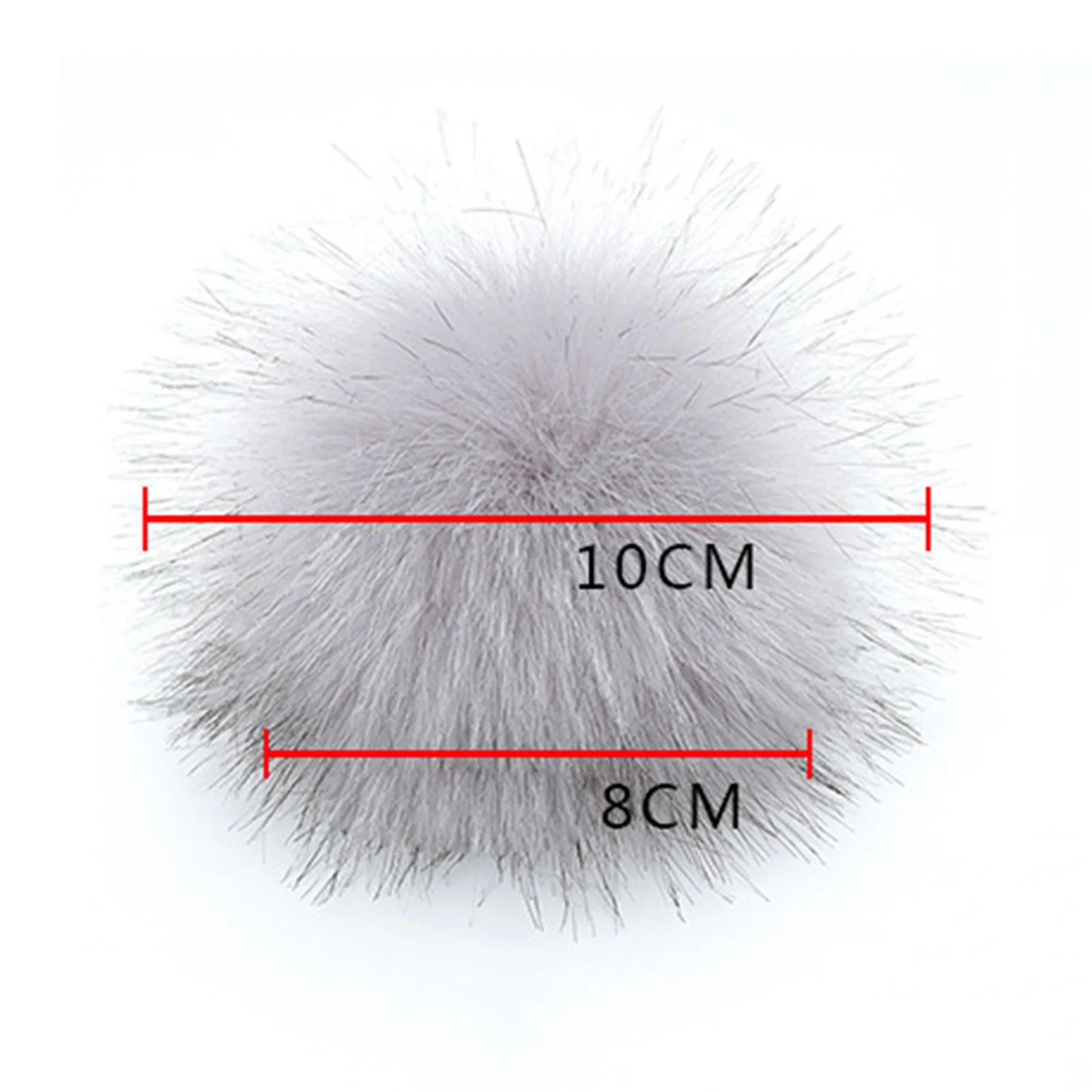 Description Picture 3 of item6PCs 8cm Solid Color False Hairball Hat Ball Pompom Fake Fox Fur Hat Ball Pom Pom DIY Handmade Clothing Hat Pompoms Accessories