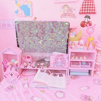 

Wooden Desk Storage Shelf Desktop Storage Rack Office Table Desk Organizer Holder Computer increase Rack book shelf