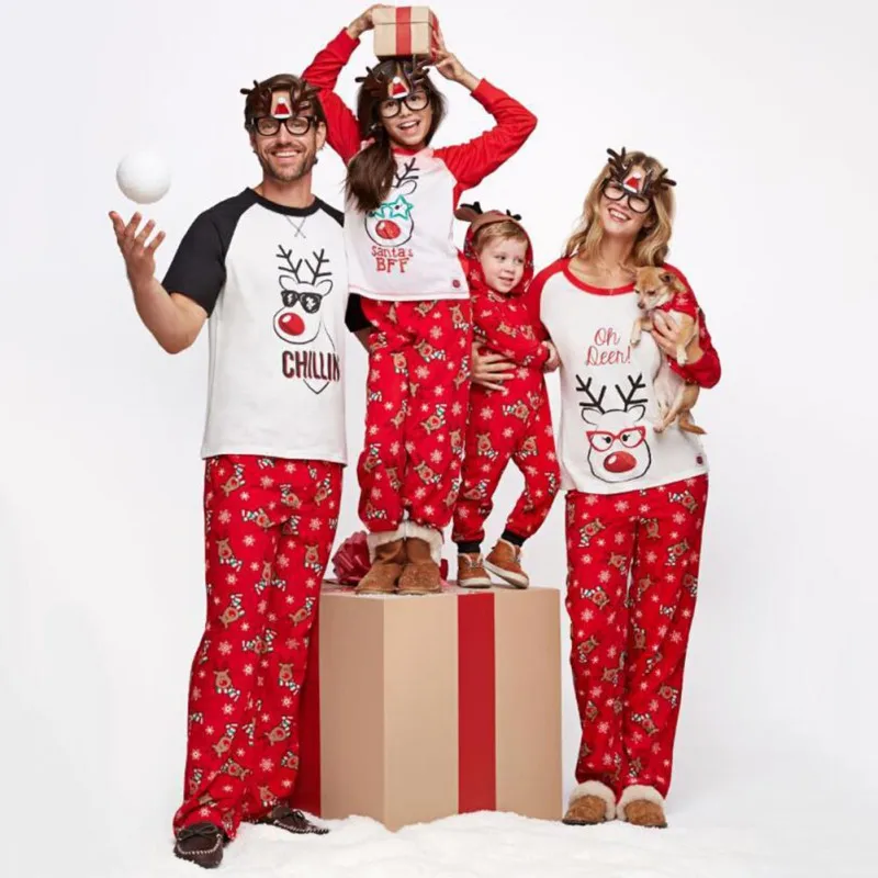 Горячая Распродажа, комплект одинаковых рождественских пижам для всей семьи, одежда для сна с короткими рукавами для маленьких детей, одежда для сна, Одинаковая одежда для всей семьи - Цвет: As picture