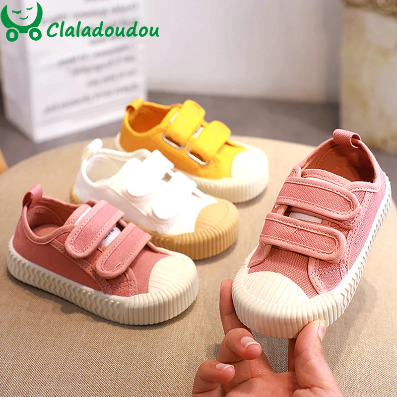 Claladoudou/14,5-16,5 см, брендовые парусиновые кроссовки для девочек и мальчиков, яркие цвета, обувь для малышей-мальчиков, мягкие повседневные кроссовки, спортивная обувь