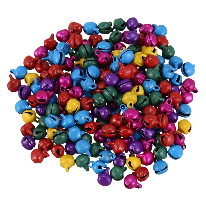 

6MM 200 pcs/lot Mix Colors Loose Beads Small Jingle Bells Christmas Decoration Gift(mix color)