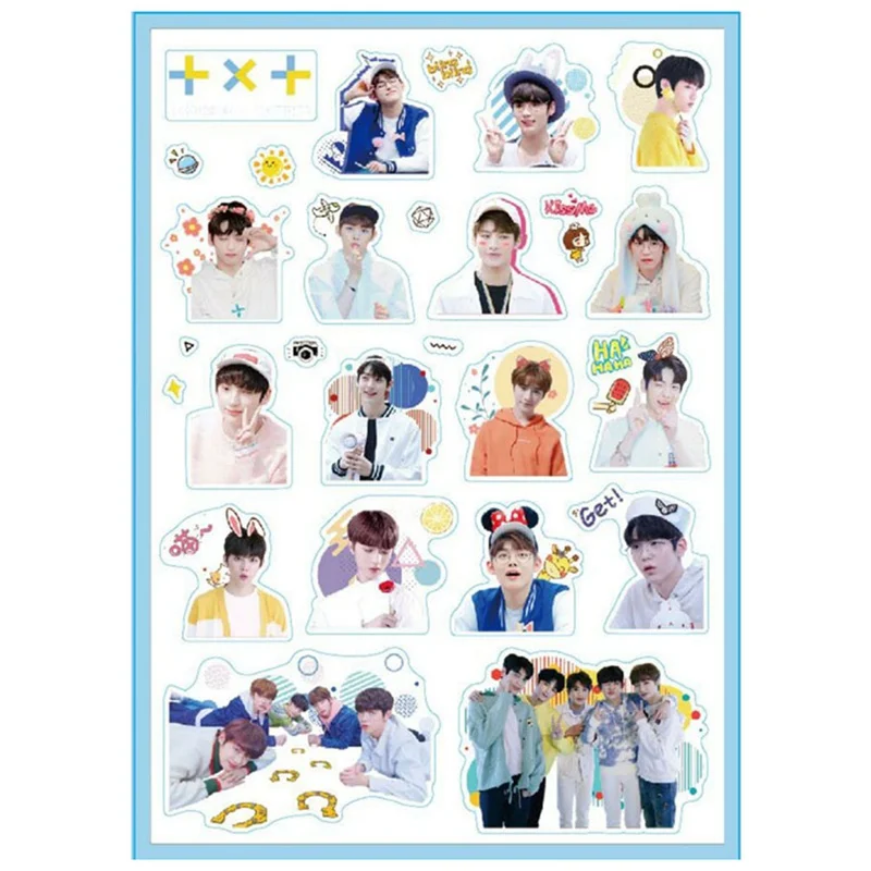 

TXT Members Cute Adhesive Photo Sticker For Luggage Laptop Phone DIY Stationery Stickers
