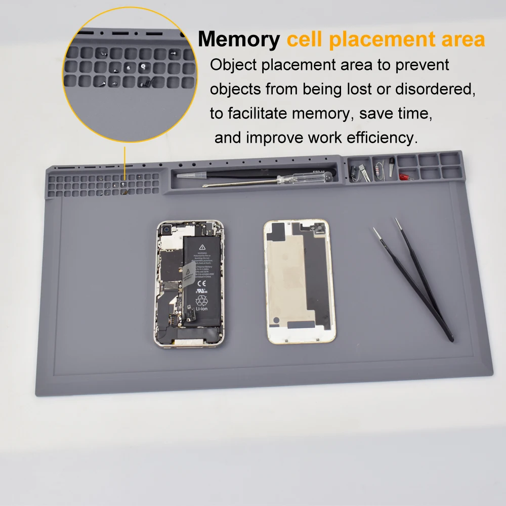 NEWACALOX Silicone Repair Mat Magnetic Soldering Mat Heat Insulation  Electronics Repair for Cellphone Laptop Heat Resistant Pad