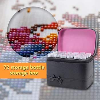 

Hot Sale 72 Bottles Large Capacity Diamond Painting Storage Box Rhinestones Container Embroidery Tools for Painting Decoration
