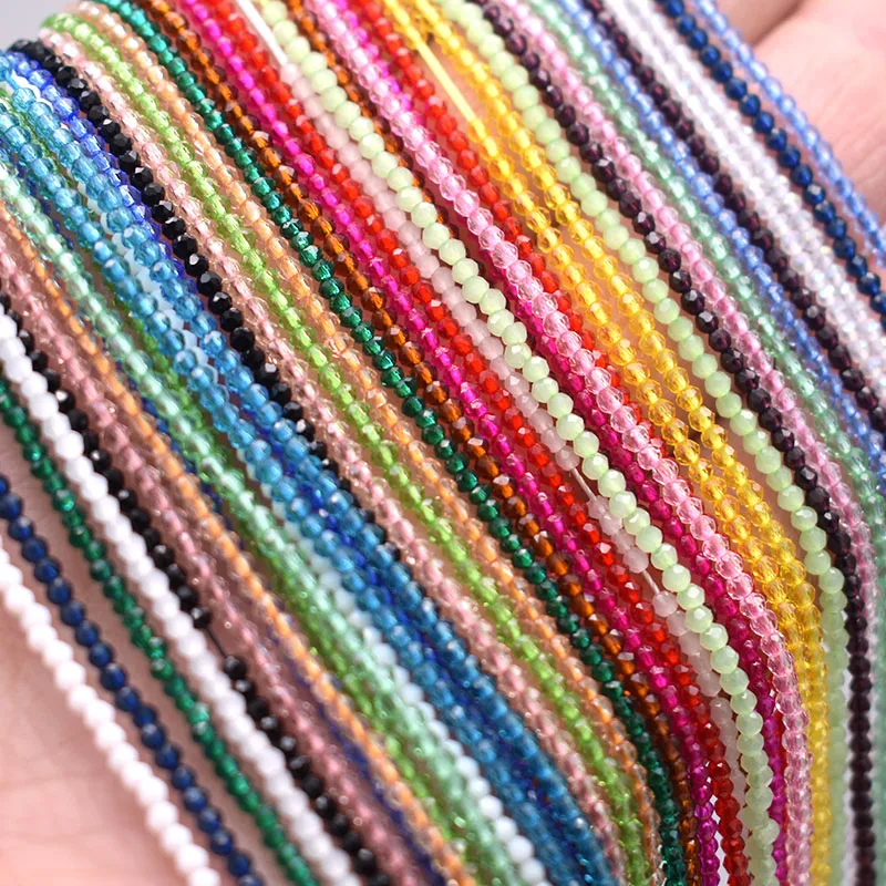 

Оптовая продажа 2 мм 195 шт маленькие бусины граненые Хрустальные стеклянные бусины Круглые бусины для самостоятельного изготовления ювелирных изделий материал браслета нитка